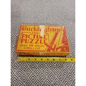 Vintage 1930s-1950s Scroll Saw Cut Puzzle- Buckingham Jig Picture Puzzle